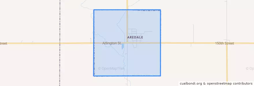 Mapa de ubicacion de Aredale.