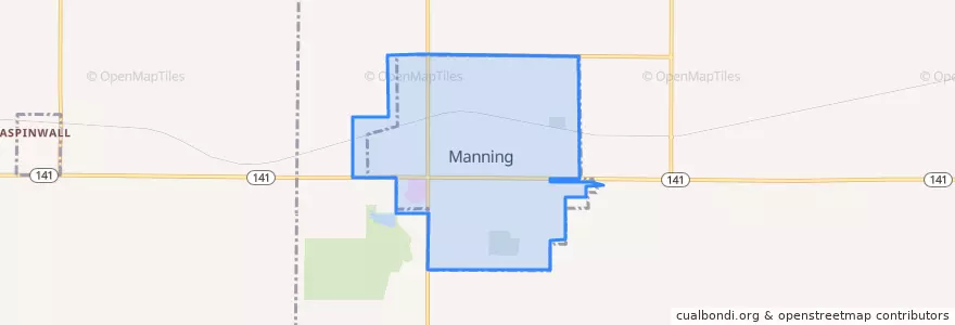Mapa de ubicacion de Manning.