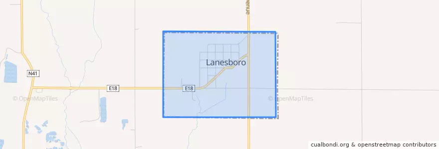 Mapa de ubicacion de Lanesboro.