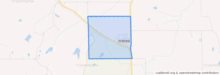 Mapa de ubicacion de Vining.