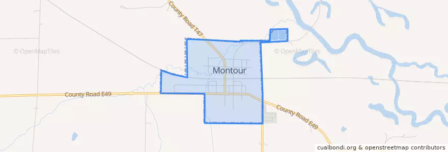Mapa de ubicacion de Montour.