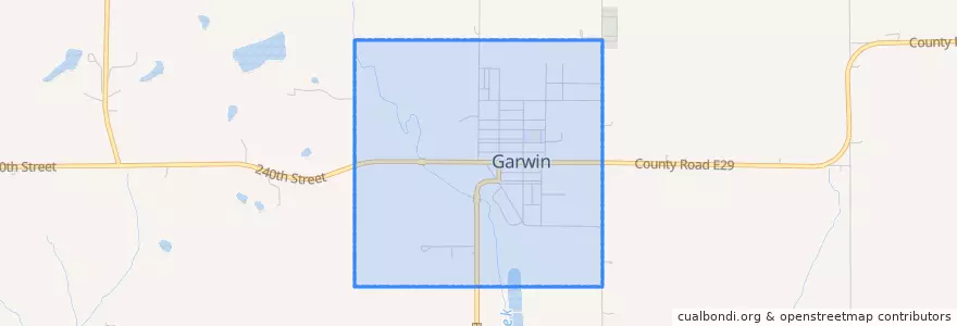 Mapa de ubicacion de Garwin.