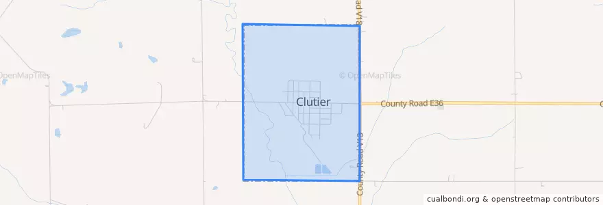Mapa de ubicacion de Clutier.