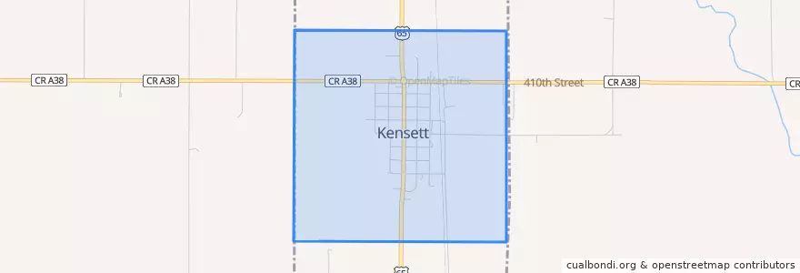 Mapa de ubicacion de Kensett.