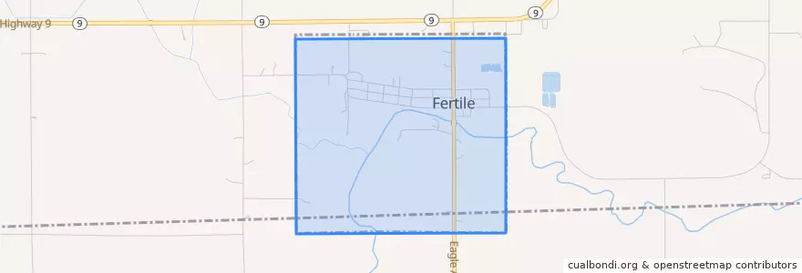 Mapa de ubicacion de Fertile.