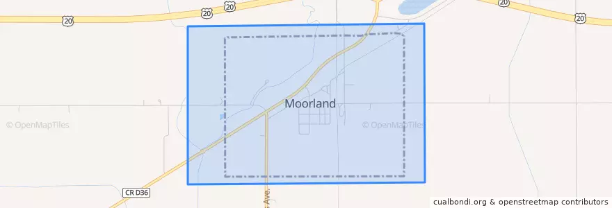 Mapa de ubicacion de Moorland.