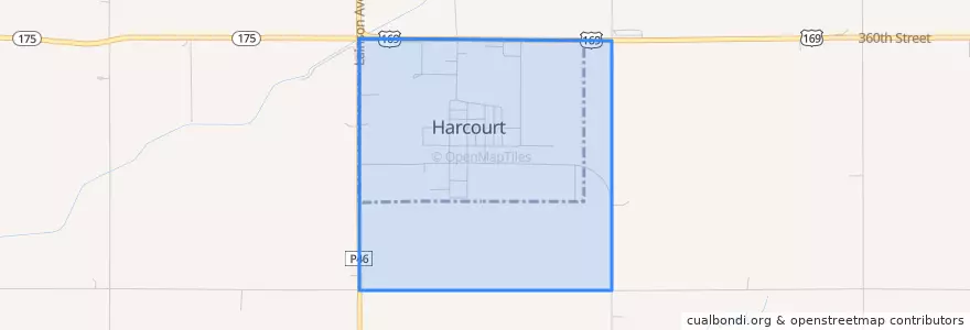 Mapa de ubicacion de Harcourt.