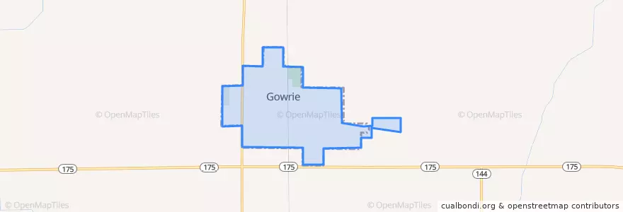 Mapa de ubicacion de Gowrie.