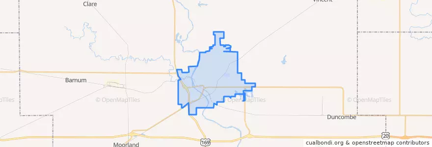 Mapa de ubicacion de Fort Dodge.