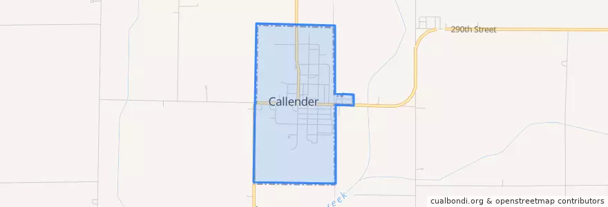 Mapa de ubicacion de Callender.