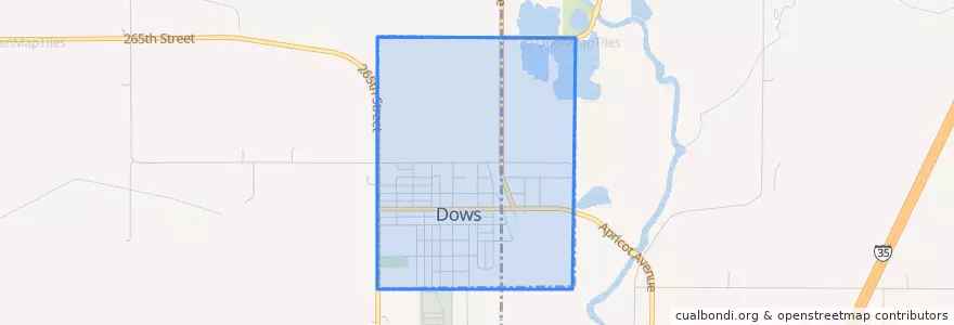 Mapa de ubicacion de Dows.