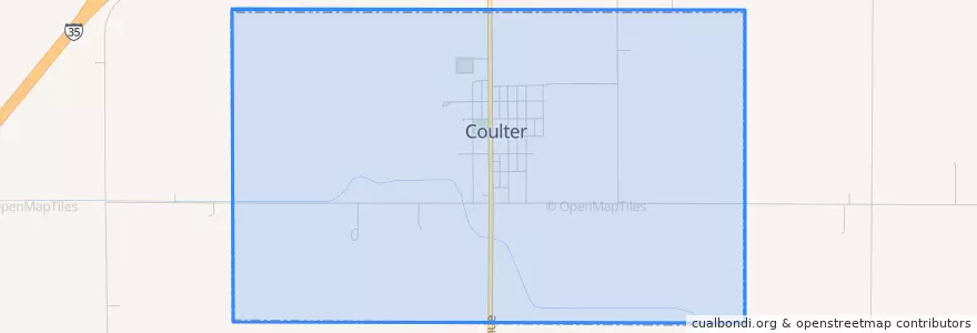 Mapa de ubicacion de Coulter.