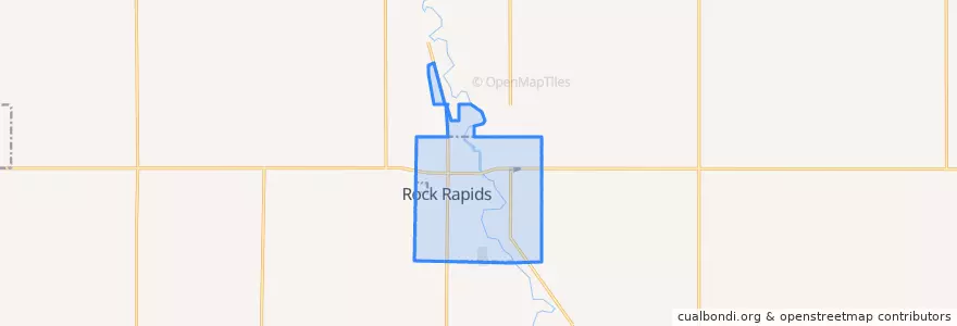 Mapa de ubicacion de Rock Rapids.