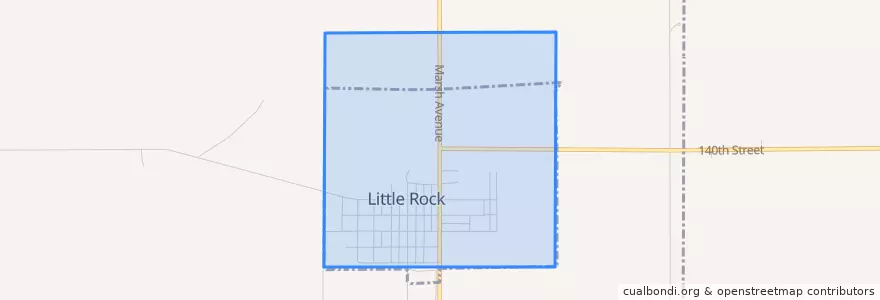 Mapa de ubicacion de Little Rock, Arkansas.