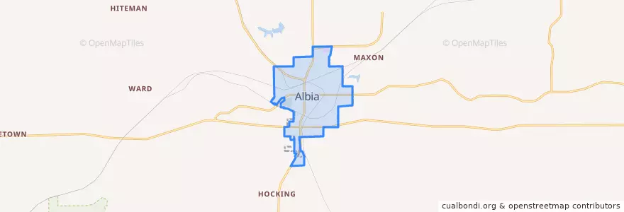 Mapa de ubicacion de Albia.