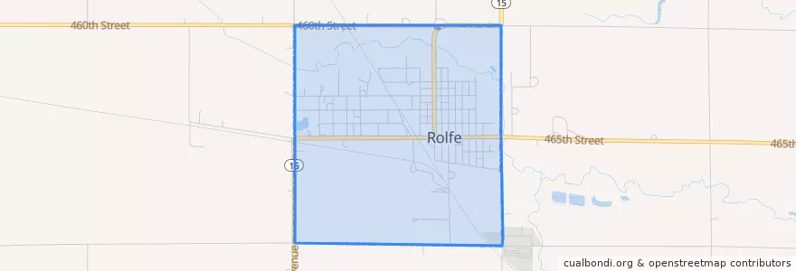 Mapa de ubicacion de Rolfe.