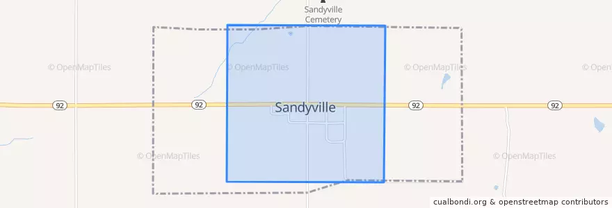 Mapa de ubicacion de Sandyville.