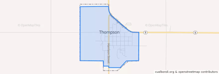 Mapa de ubicacion de Thompson.
