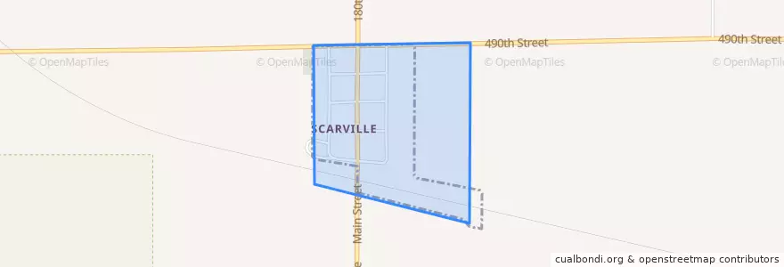 Mapa de ubicacion de Scarville.