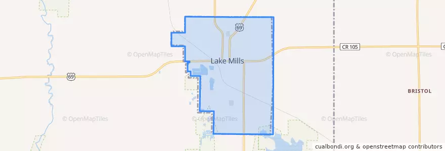 Mapa de ubicacion de Lake Mills.