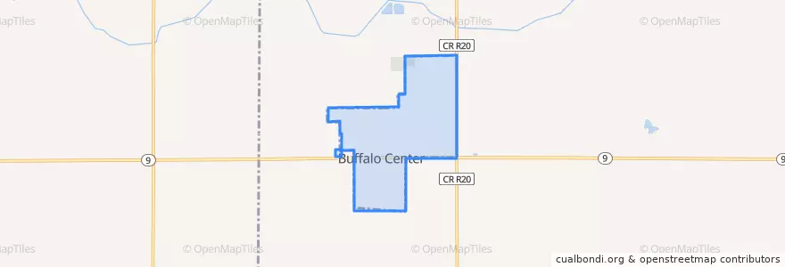 Mapa de ubicacion de Buffalo Center.