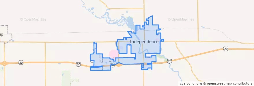 Mapa de ubicacion de Independence.