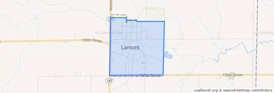 Mapa de ubicacion de Lamont.