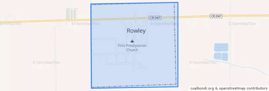 Mapa de ubicacion de Rowley.