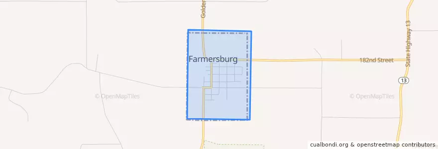 Mapa de ubicacion de Farmersburg.