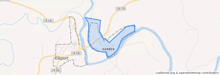 Mapa de ubicacion de Garber.