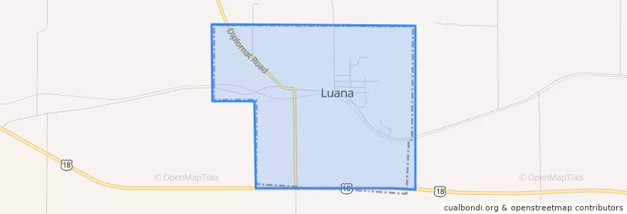Mapa de ubicacion de Luana.