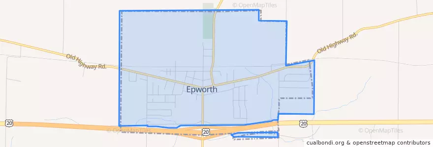 Mapa de ubicacion de Epworth.