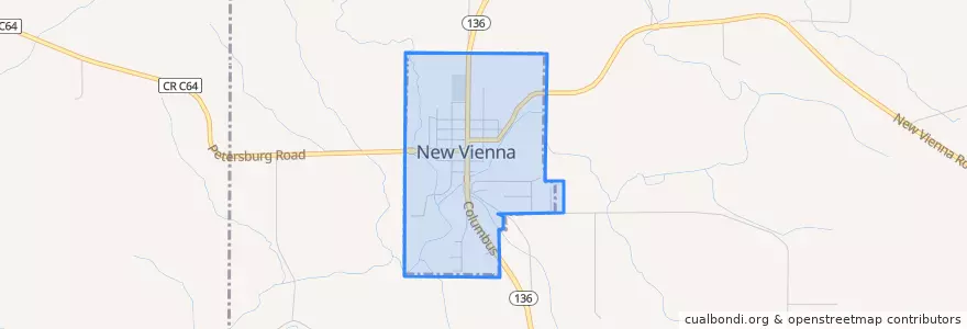 Mapa de ubicacion de New Vienna.
