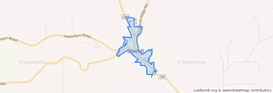 Mapa de ubicacion de Sherrill.