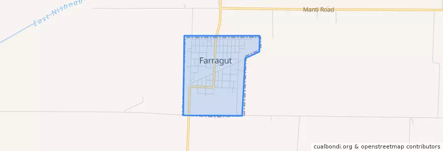 Mapa de ubicacion de Farragut.