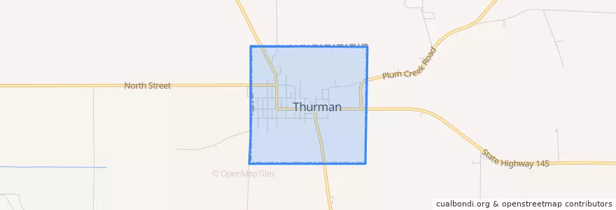 Mapa de ubicacion de Thurman.