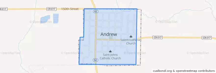 Mapa de ubicacion de Andrew.