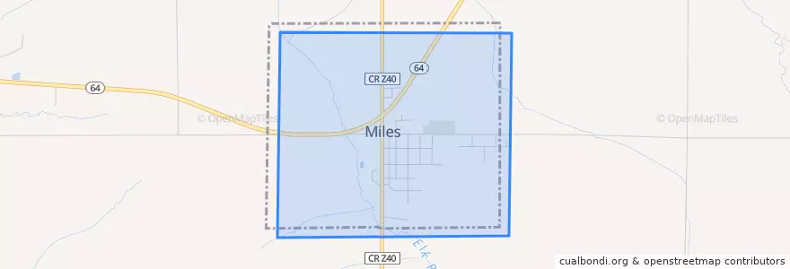 Mapa de ubicacion de Miles.