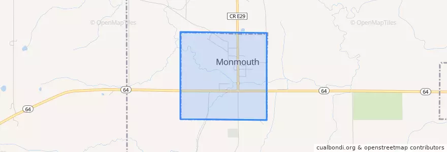 Mapa de ubicacion de Monmouth.