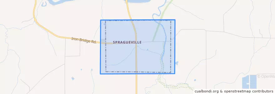 Mapa de ubicacion de Spragueville.