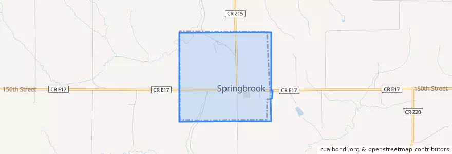 Mapa de ubicacion de Springbrook.