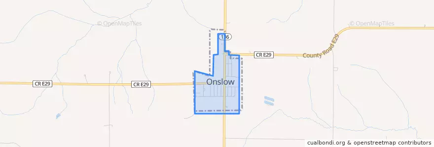 Mapa de ubicacion de Onslow.