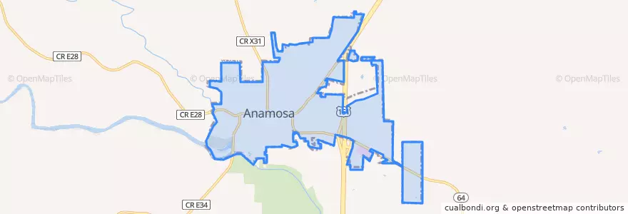 Mapa de ubicacion de Anamosa.