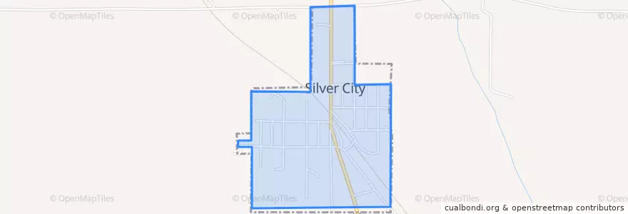 Mapa de ubicacion de Silver City.