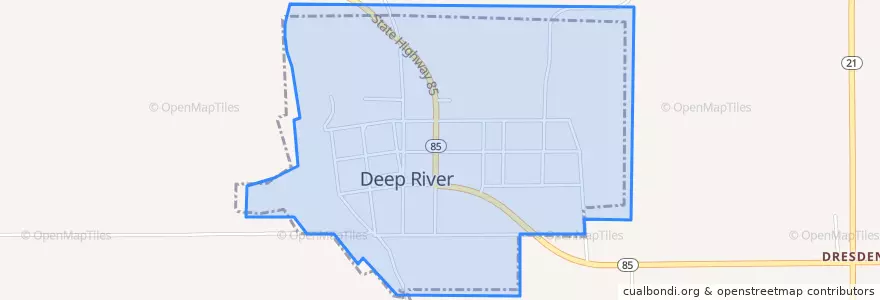 Mapa de ubicacion de Deep River.