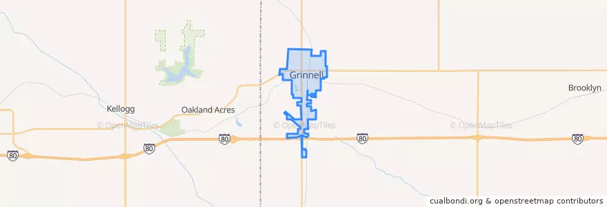 Mapa de ubicacion de Grinnell.