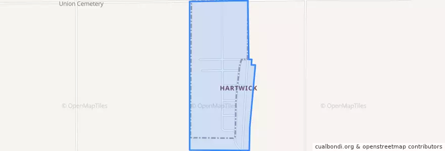 Mapa de ubicacion de Hartwick.