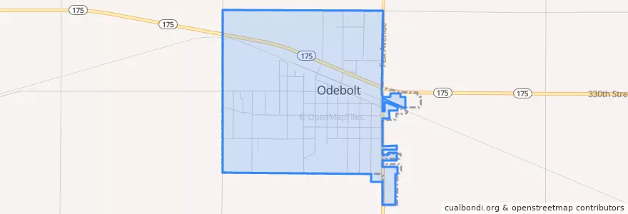 Mapa de ubicacion de Odebolt.