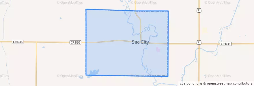 Mapa de ubicacion de Sac City.