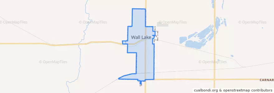 Mapa de ubicacion de Wall Lake.